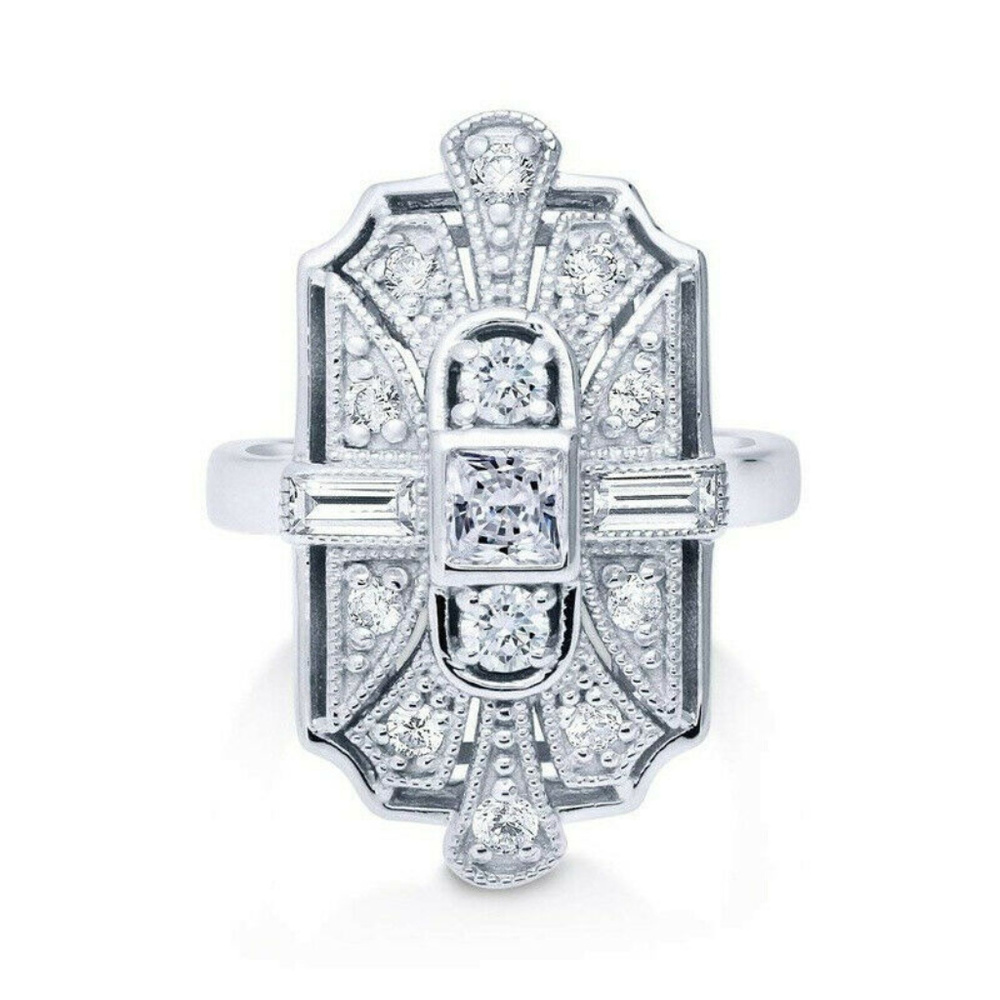 SALE ** BRAND NEW ** NWOT ** ART DECO PRINCESS CUT DIAMOND RING